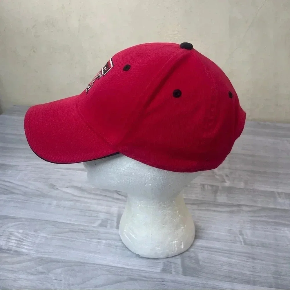 Texas Tech Red Raiders Football Hook and Loop Adjustable Cap Hat Red Black